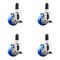 Service Caster 3 Inch 316SS Blue Poly Swivel 1-3/8 Inch Expanding Stem Caster Set Brake SCC SCC-SS316EX20S314-PPUBBLUE-TLB-138-4 - alternate 1
